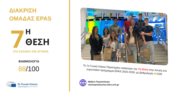 Μαθητές του Περιστερίου «αγκαλιάζουν» την Ευρώπη – Και τη βραβεύουν κιόλας!, 7ο ΓΕΛ Περιστερίου 