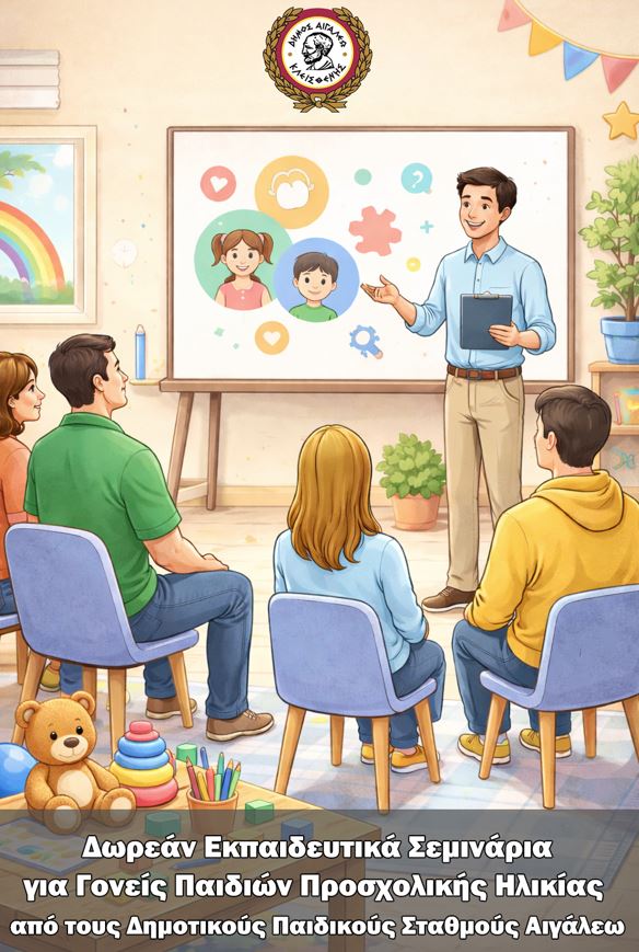Δωρεάν Εκπαιδευτικά Σεμινάρια για Γονείς Παιδιών Προσχολικής Ηλικίας από τον Δήμο Αιγάλεω