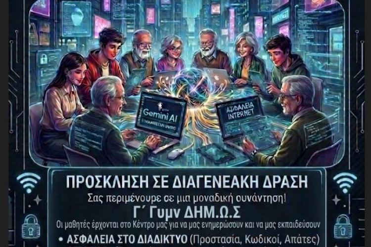 «Η Τεχνολογία Δεν Έχει Ηλικία!» – Διαγενεακή Δράση του 7ου ΚΕ.ΦΙ. Δήμου Περιστερίου σε συνεργασία με το Δημόσιο Ωνάσειο Γυμνάσιο Περιστερίου